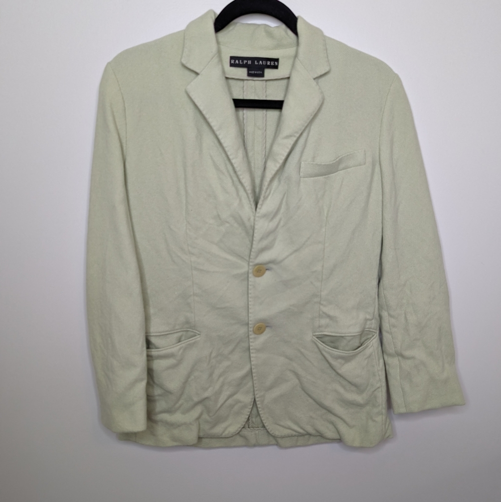 Ralph Lauren Black Label Vintage Cashmere Blazer in Melon Green | Size 6 - Picture 1 of 8